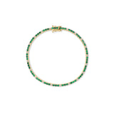 Signature Dotted Emerald Diamond Tennis Bracelet - Solid Gold