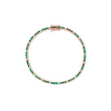 Signature Dotted Emerald Diamond Tennis Bracelet - Solid Gold