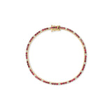 Signature Dotted Ruby Diamond Tennis Bracelet - Solid Gold