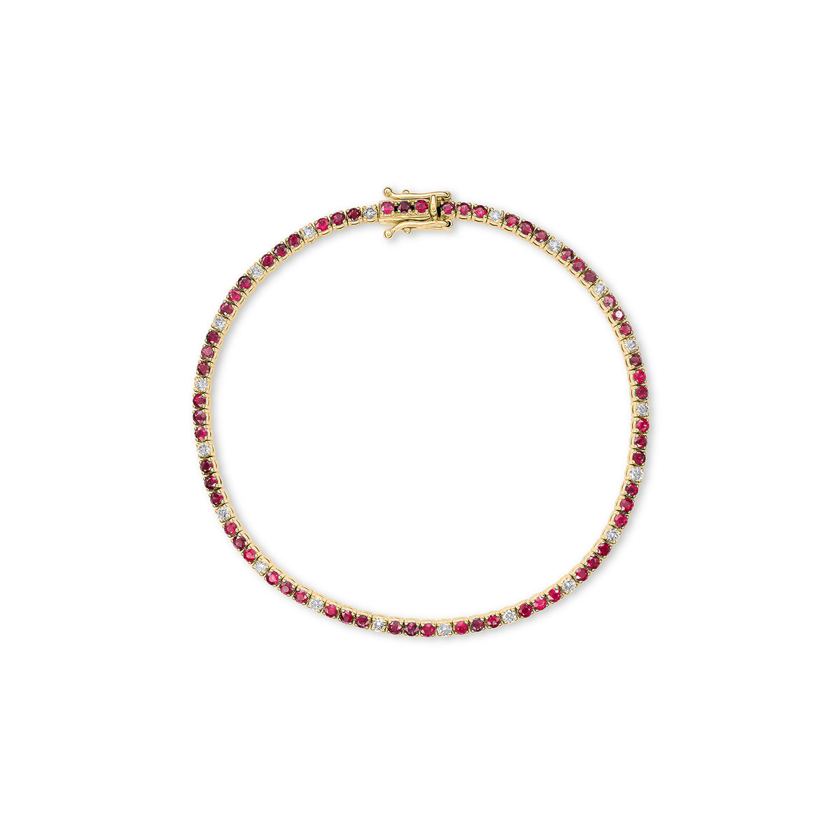 Signature Dotted Ruby Diamond Tennis Bracelet Solid