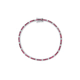 Signature Dotted Ruby Diamond Tennis Bracelet - Solid Gold