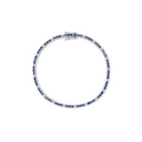 Signature Dotted Sapphire Diamond Tennis Bracelet - Solid Gold