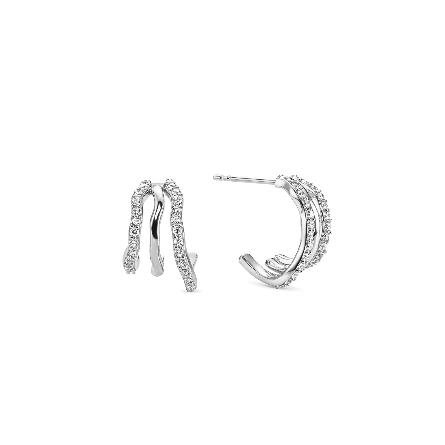 Triple Wave Hoop Earrings