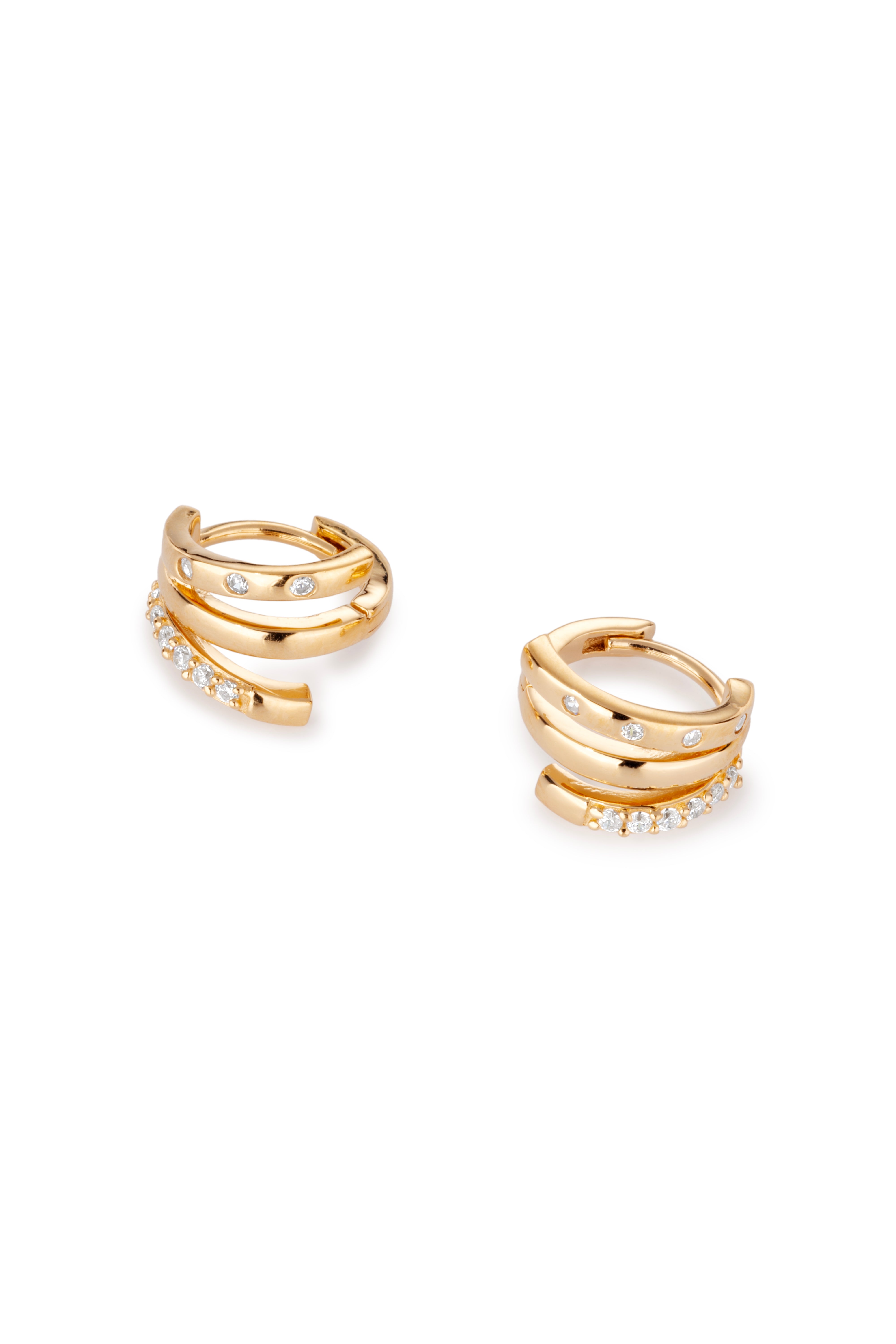 Trinity Huggie Illusion Earrings