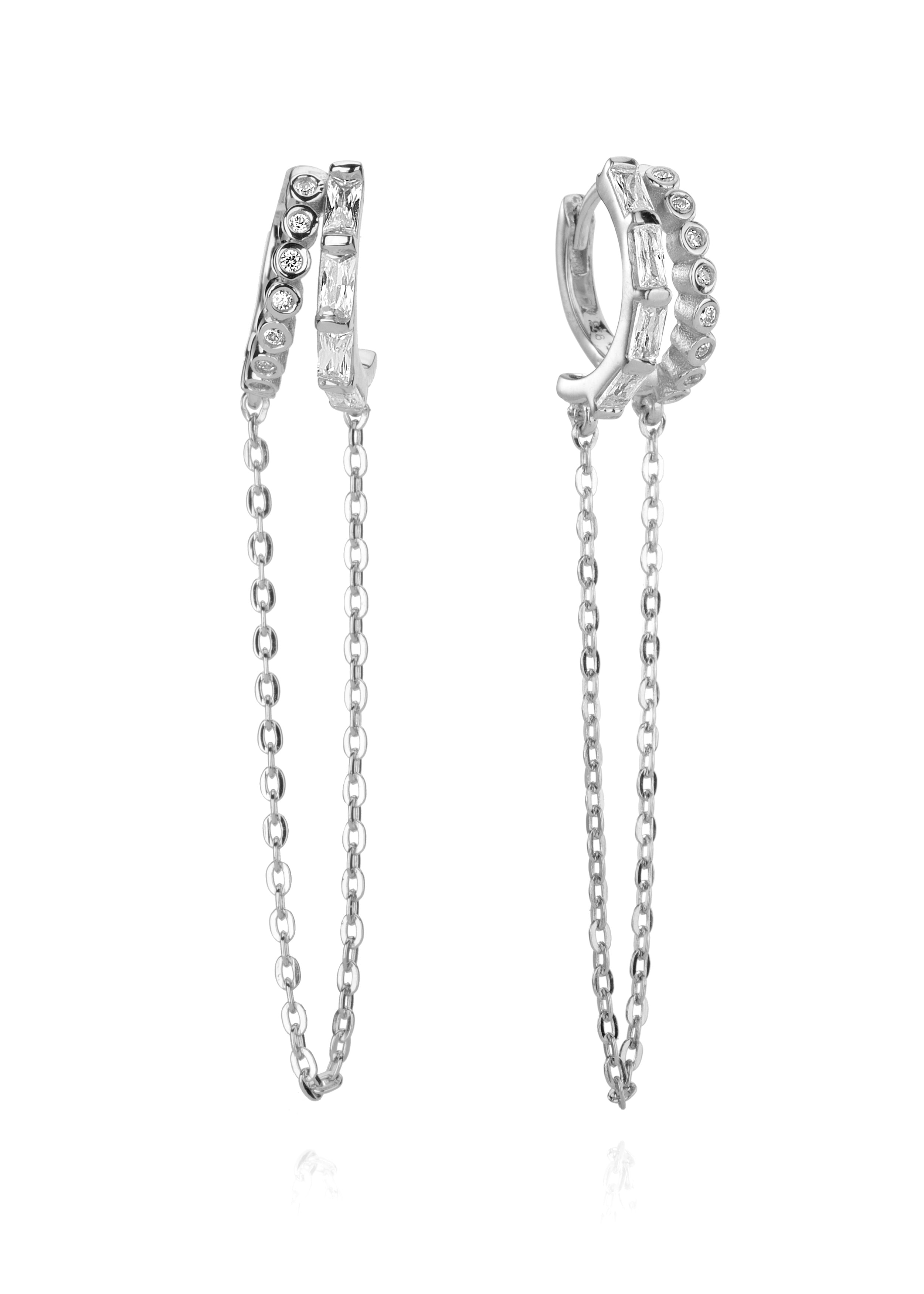 Tulum Double Hoop Chain Earring