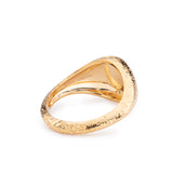 Uma Textured Diamond Signet Ring - Gold - Aaria London