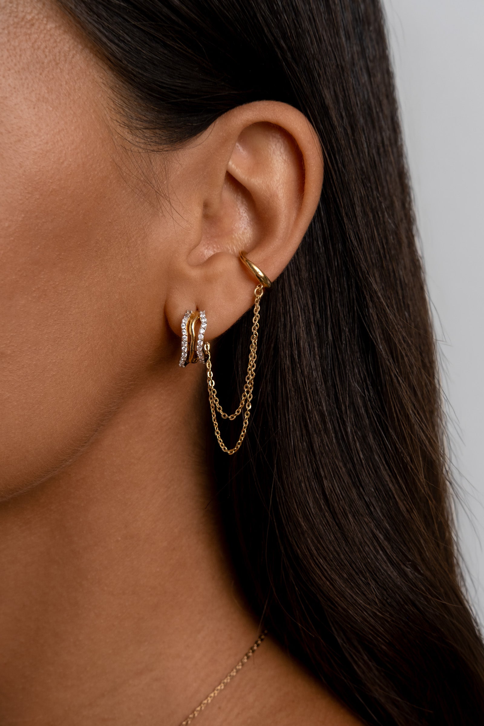 Triple Wave Hoop Earrings