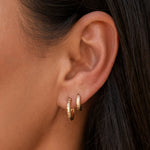 Artemis Hammered Hoop Earring - Gold - Aaria London