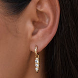 Iris Molten Spike Charm Earring - Gold - Aaria London