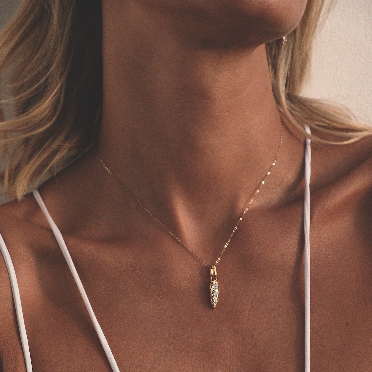 Iris Molten Spike Necklace - Gold - Aaria London