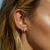 Bali Hammered Hoop Earring - Gold - Aaria London