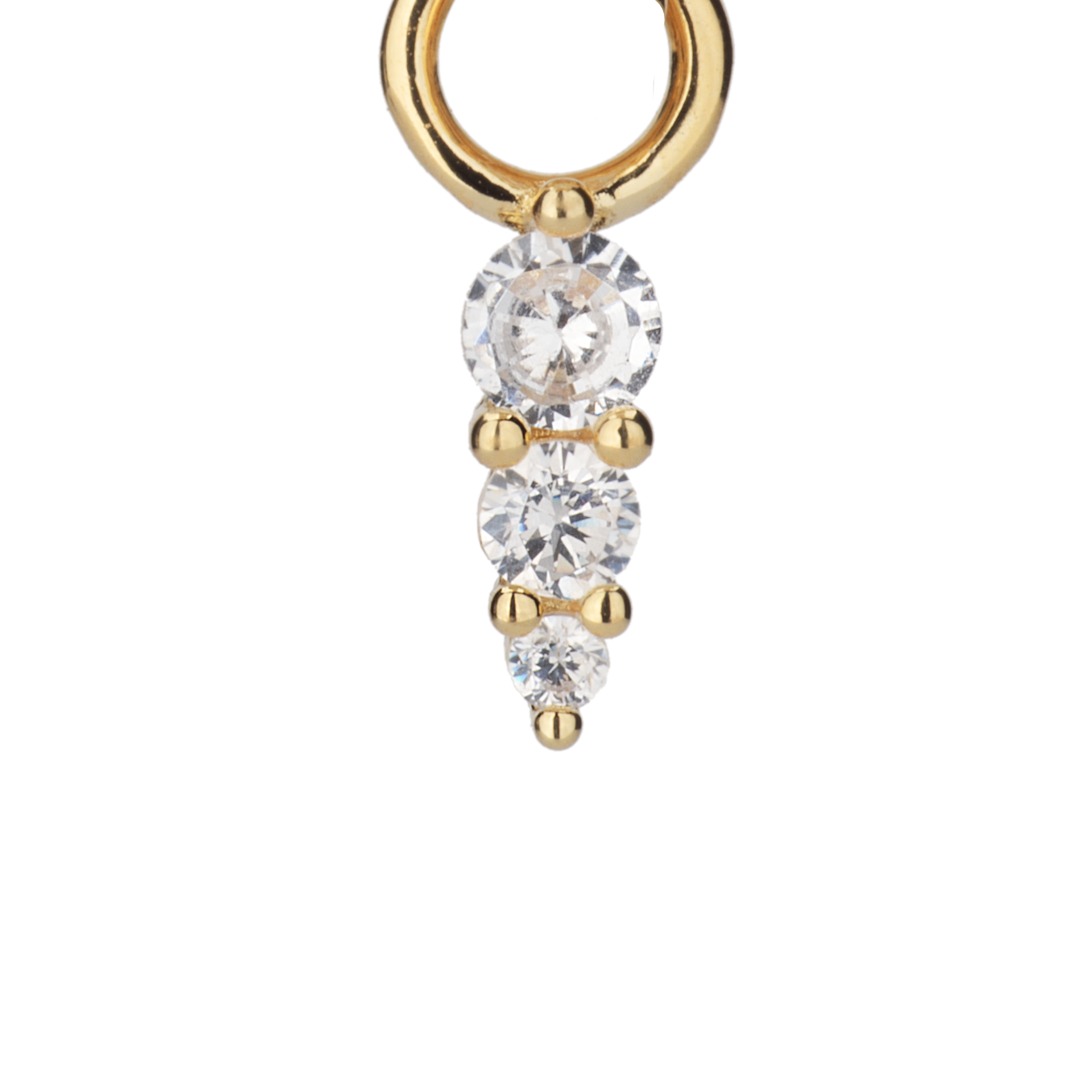 Skye Crystal Studded Hoop - Gold - Aaria London