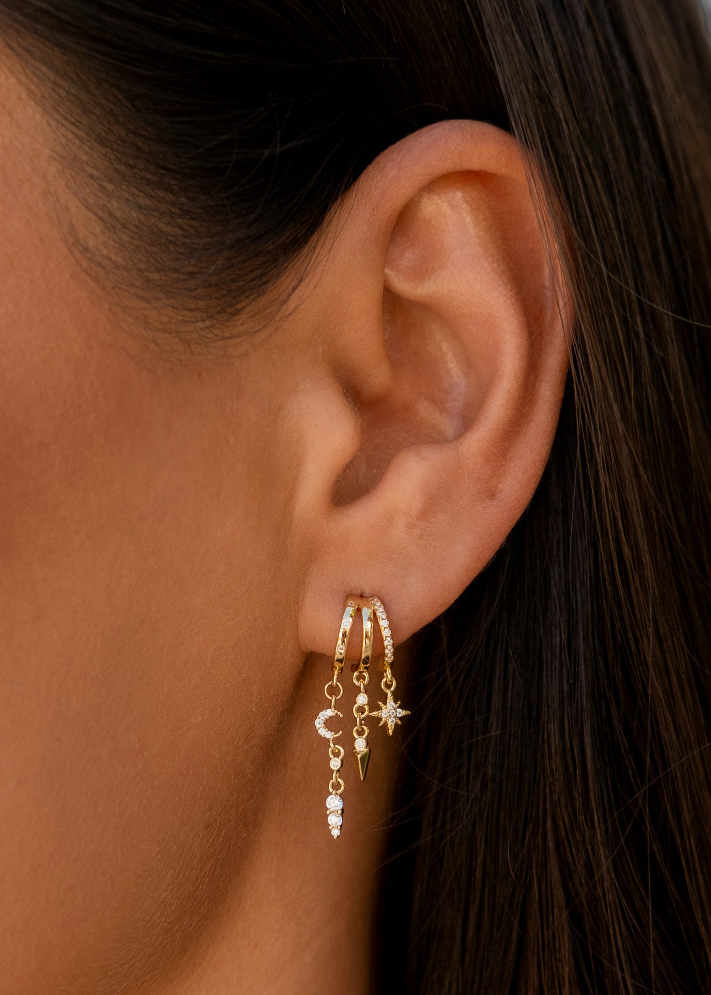 Mini Nyx Illusion Earrings - Gold - Aaria London