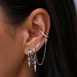 Palms Rio Spike  Silver Chain Earrings