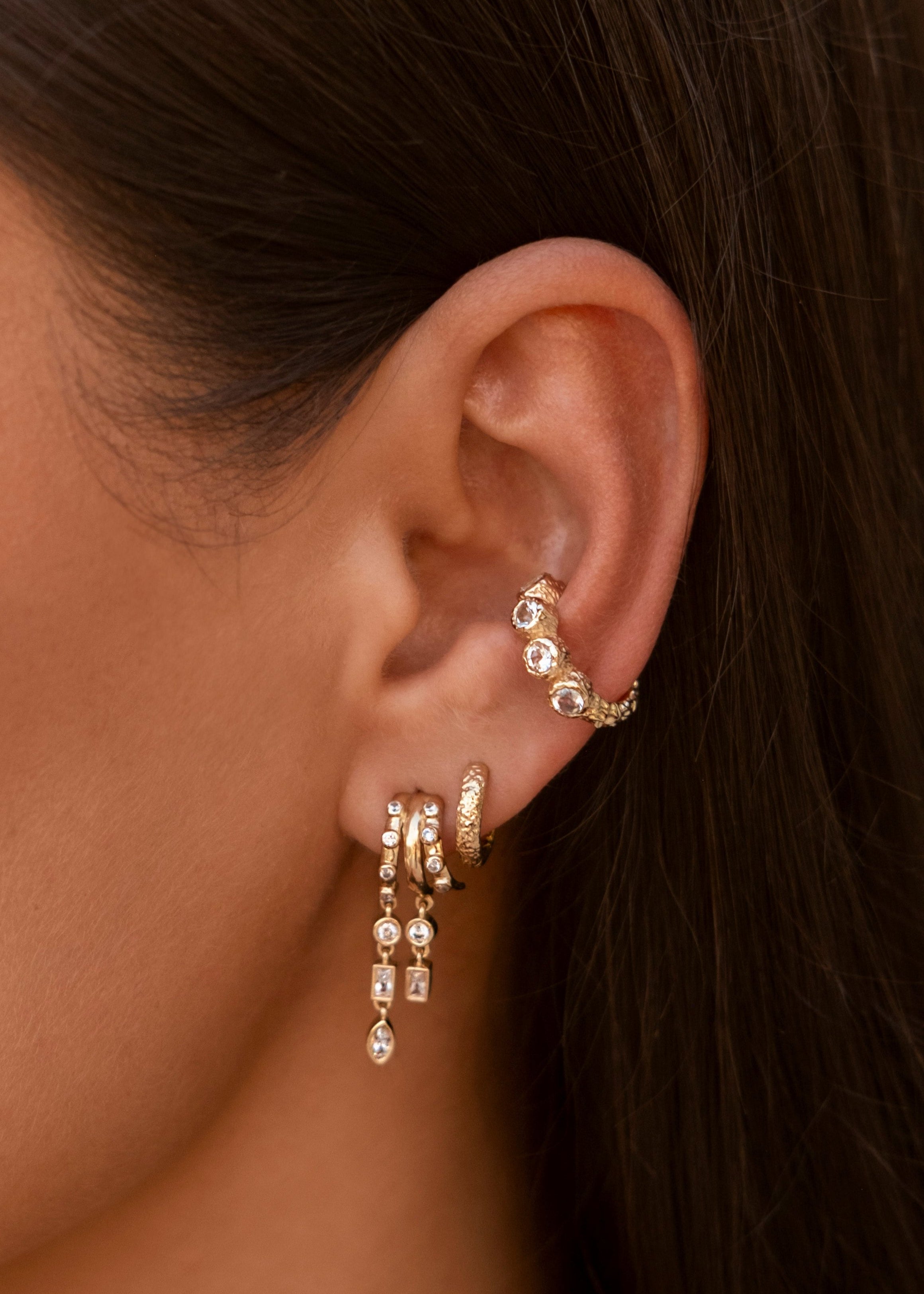 Petra Illusion Earrings - Silver - Aaria London