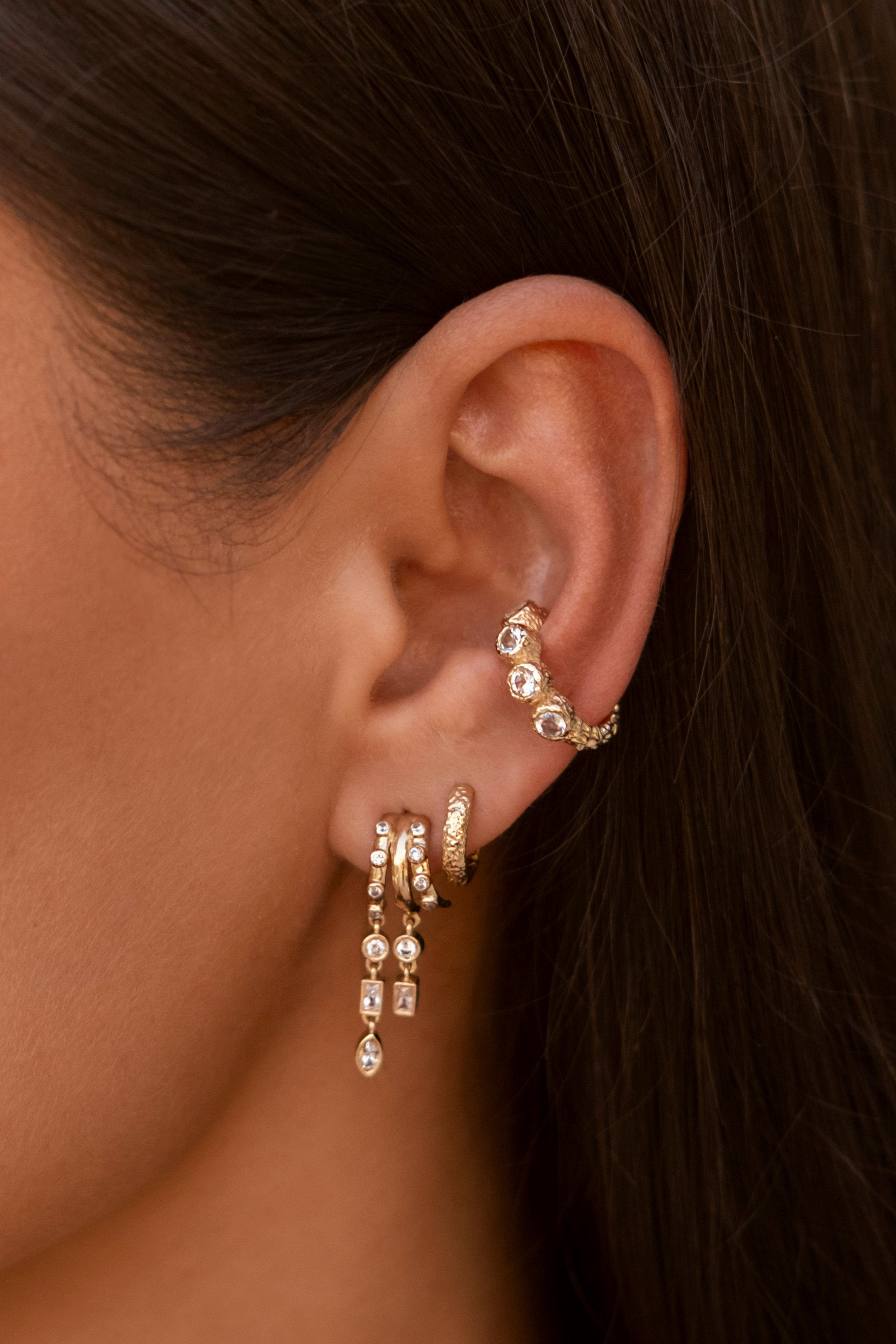 Petra Illusion Earrings - Silver - Aaria London