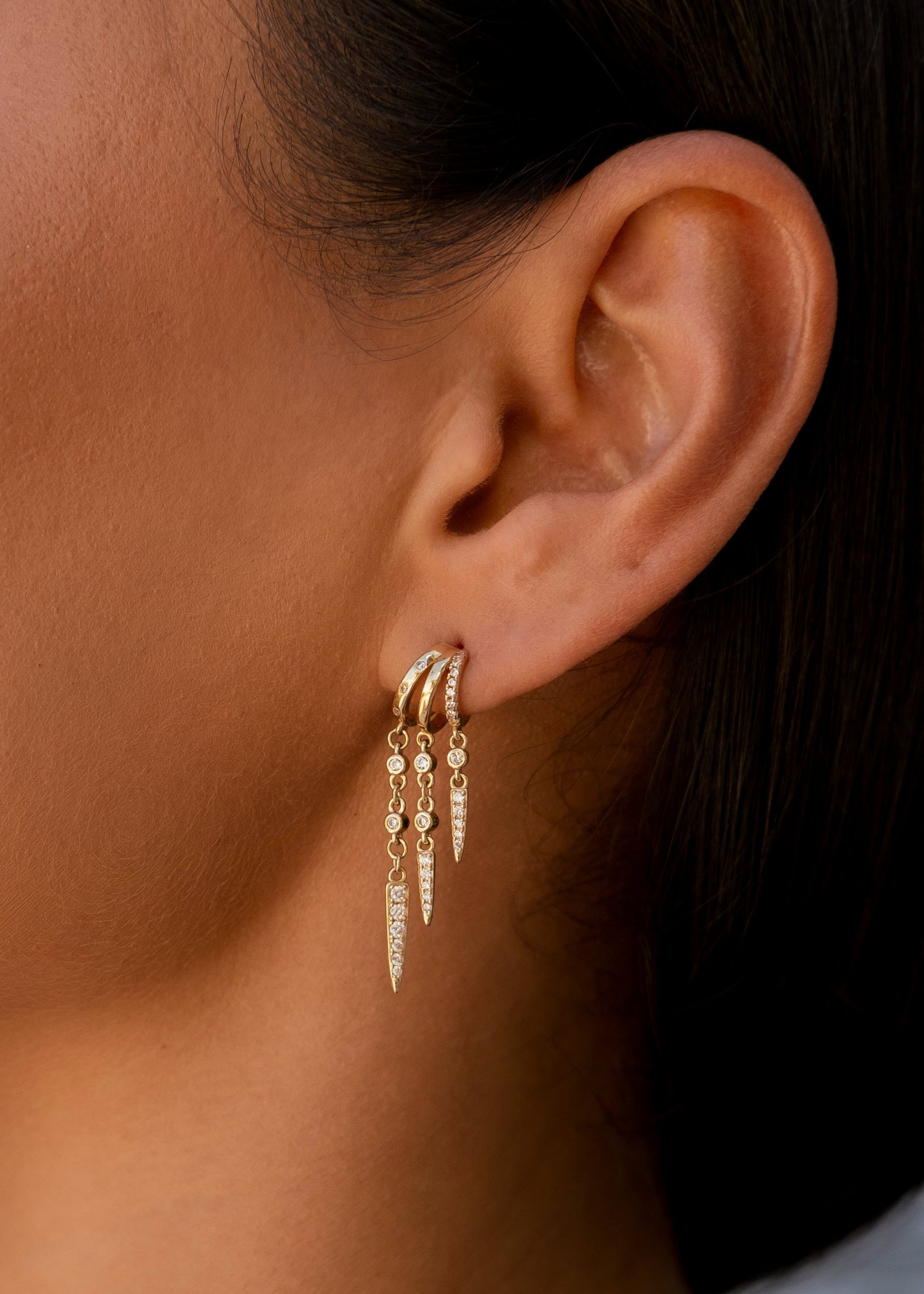 Rio Illusion Earrings - Solid Gold - Aaria London