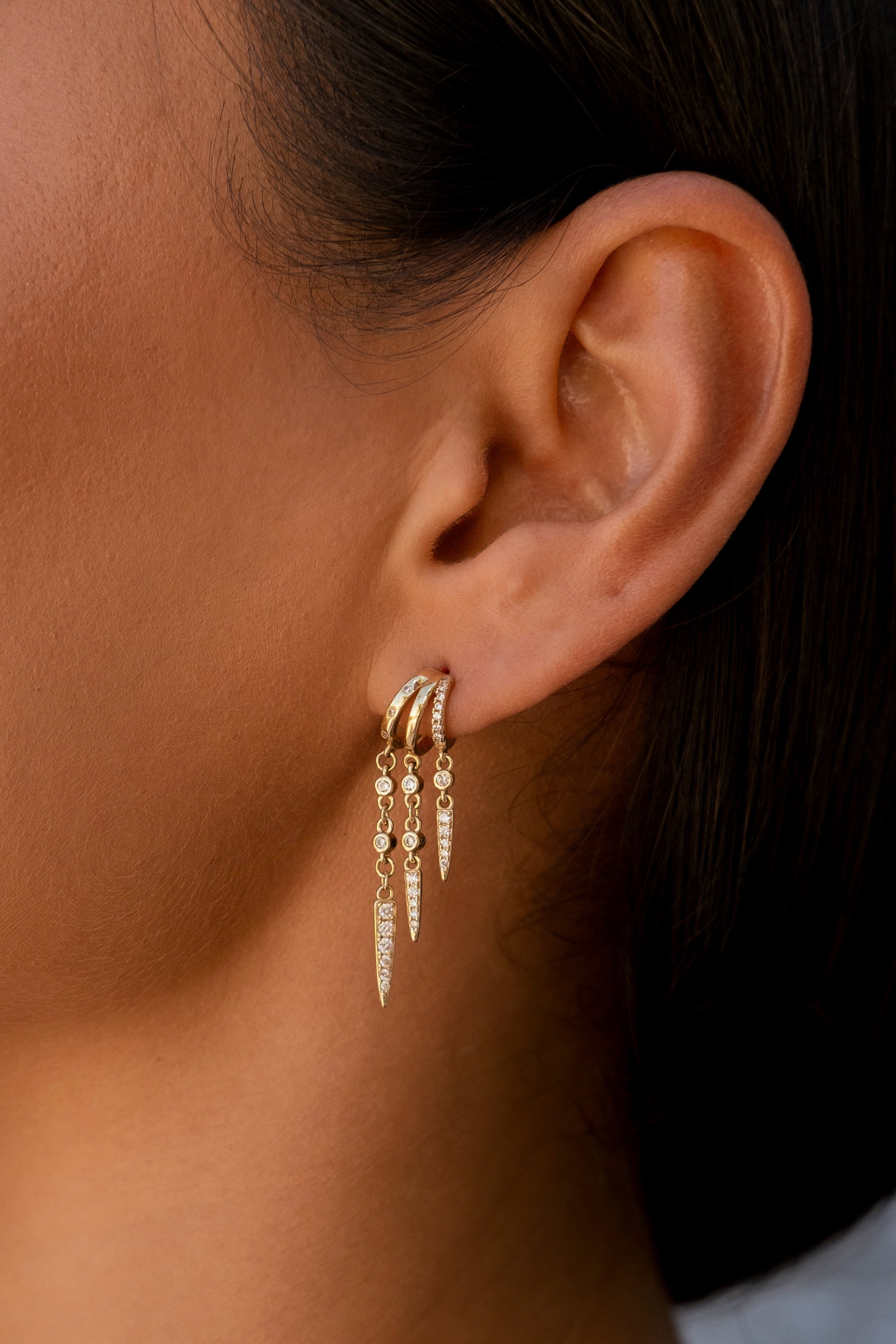 Rio Illusion Earrings - Solid Gold - Aaria London