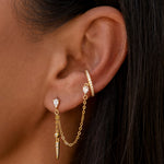 Rio Spike and Cuff Earring - Gold - Aaria London