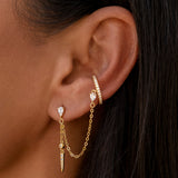 Rio Spike and Cuff Earring - Gold - Aaria London