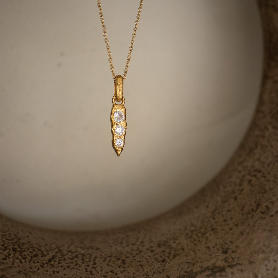 Iris Molten Spike Necklace - Gold - Aaria London
