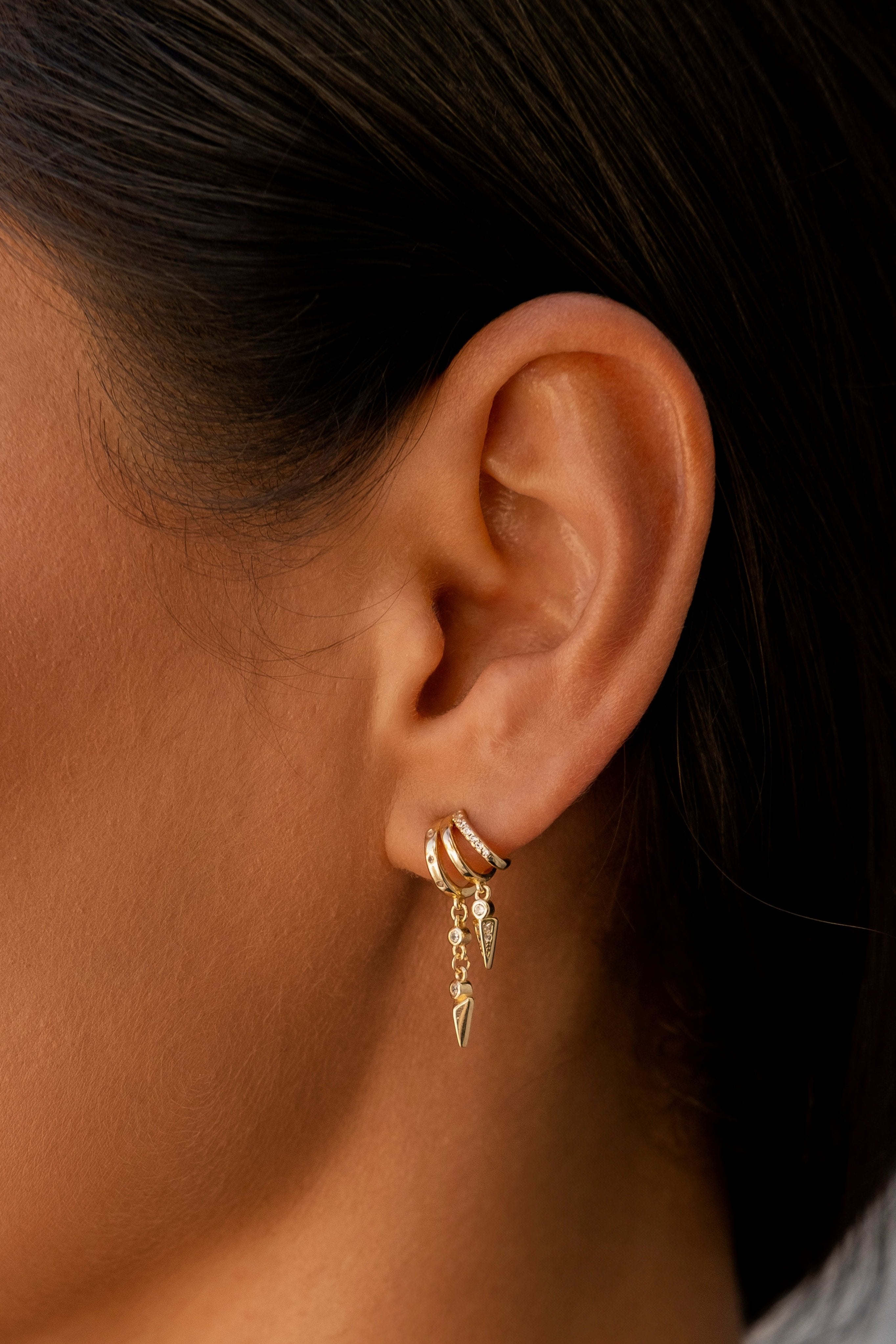 Sienna Illusion Earrings - Solid Gold - Aaria London