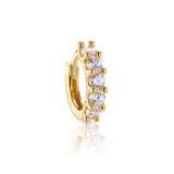 Skye Crystal Studded Hoop - Gold - Aaria London
