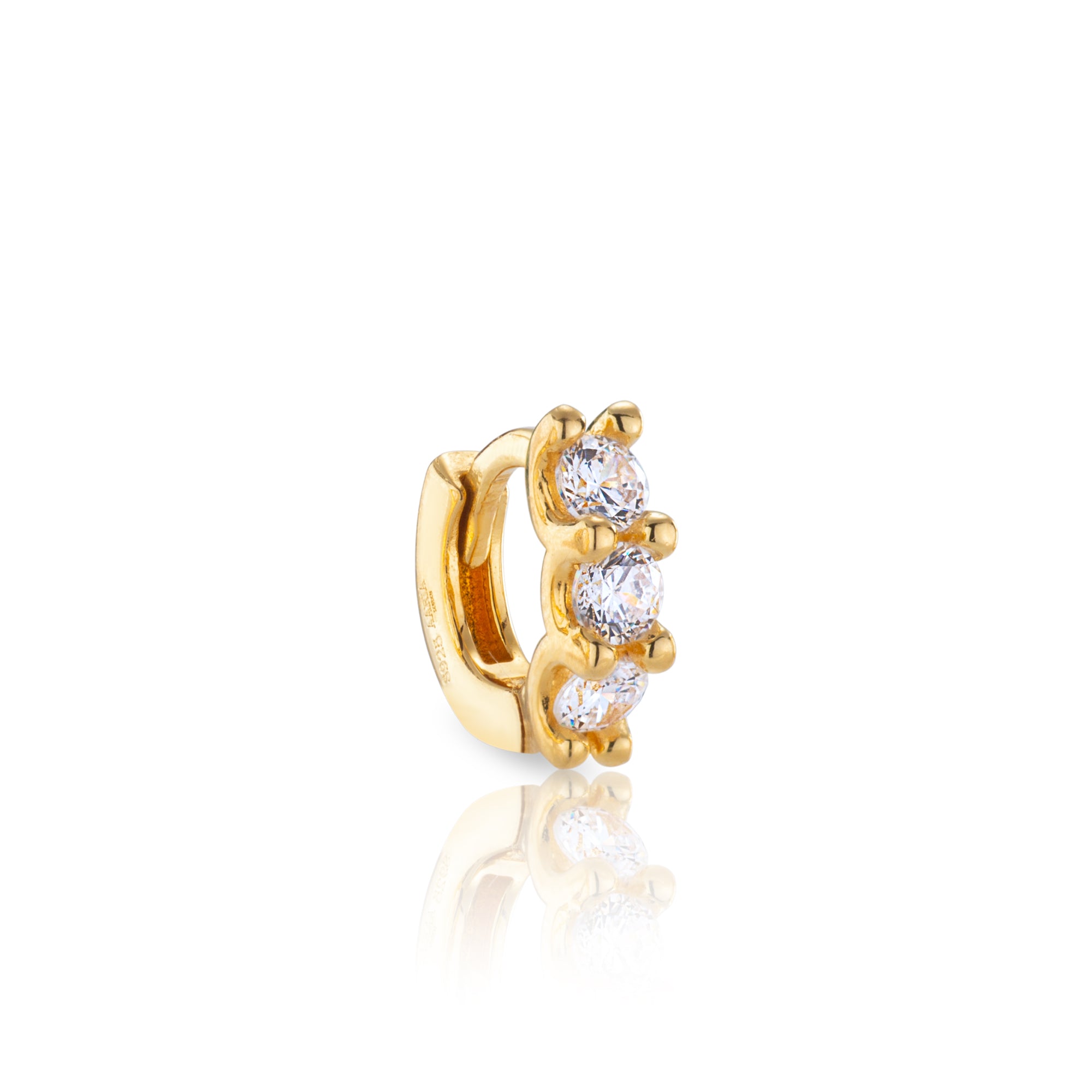 Skye Crystal Studded Hoop - Gold - Aaria London