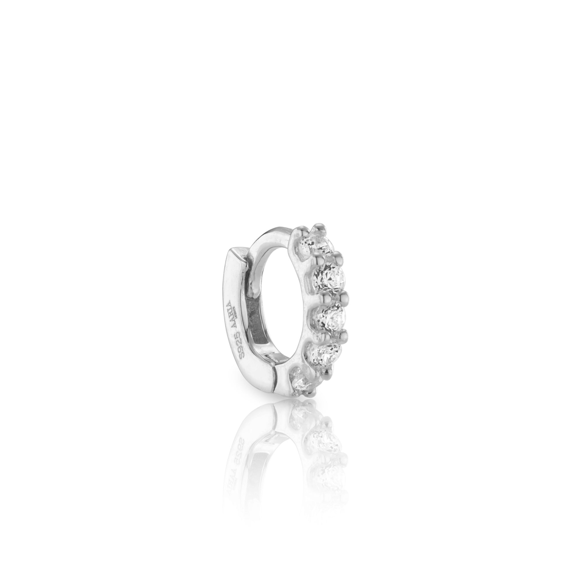 Skye Crystal Hoop earrings with a detachable diamond charm. 1