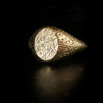 Uma Textured Diamond Signet Ring - Silver - Aaria London