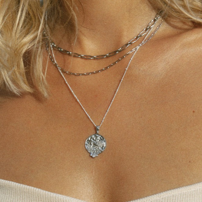 Brixton Chain Necklace - Silver - Aaria London