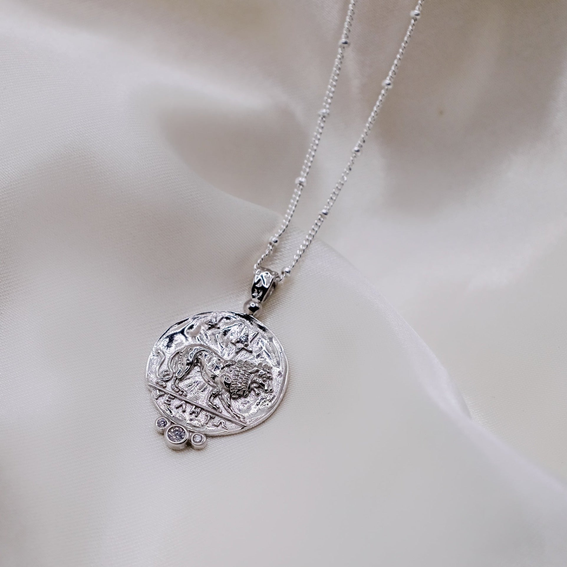 Clio Lion Necklace - Silver - Aaria London