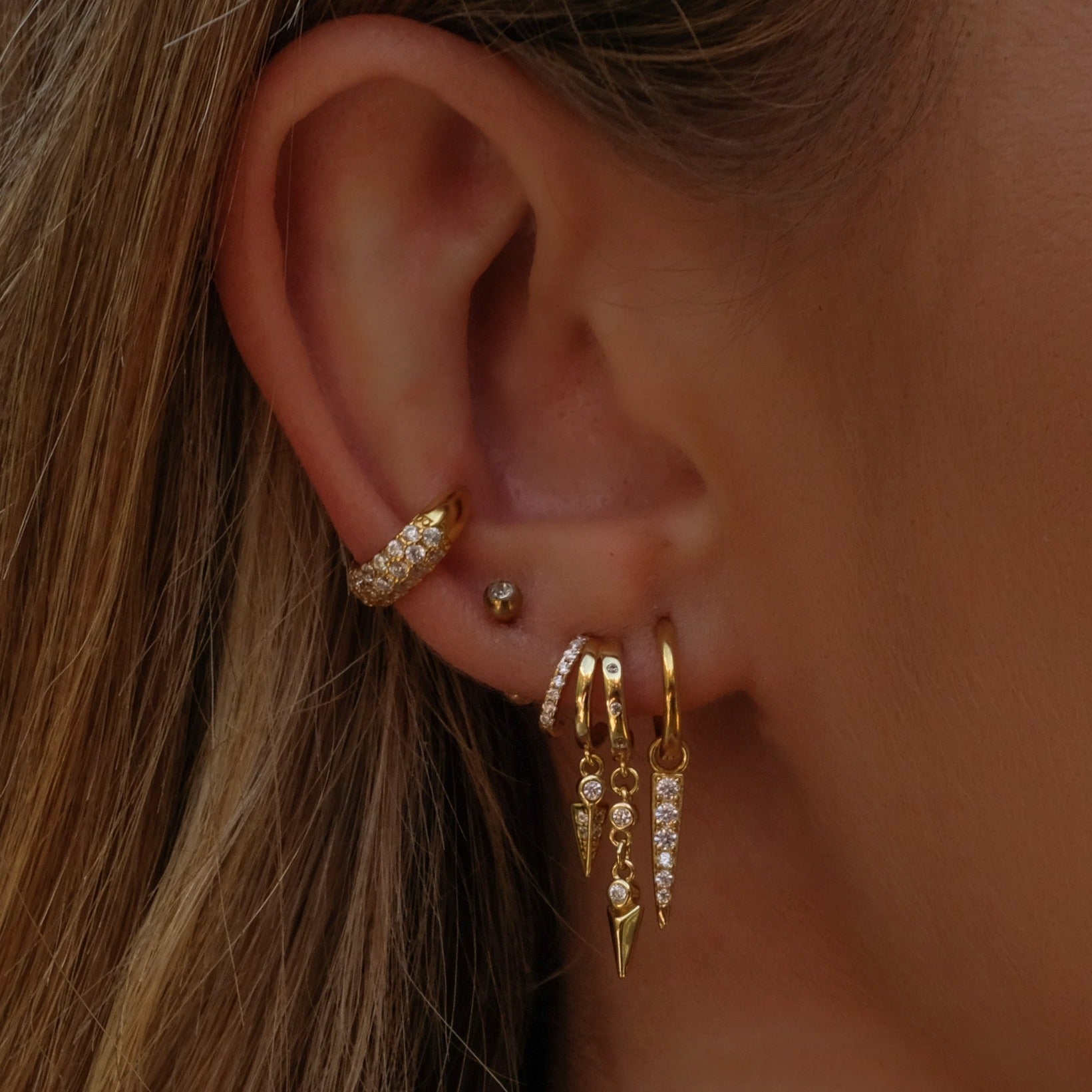 Spike Earring - Gold - Aaria London