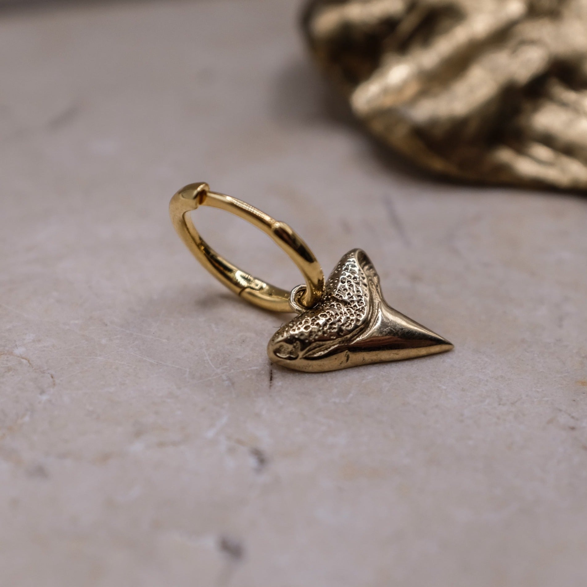 Shark Tooth Earring - Solid Gold - Aaria London