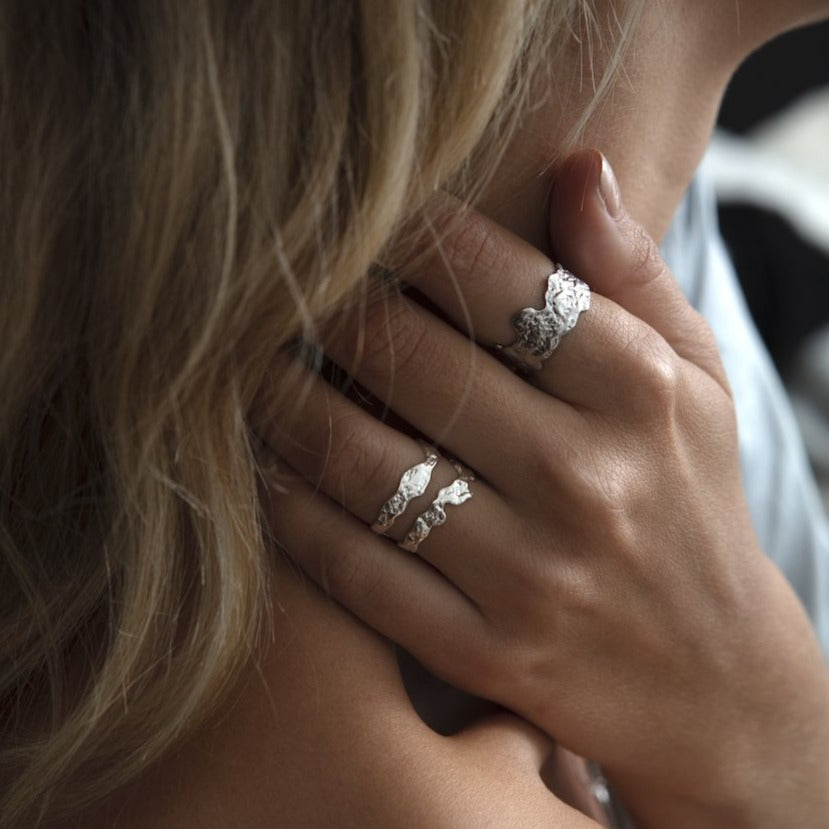 Double Lava Ring - Solid Gold - Aaria London