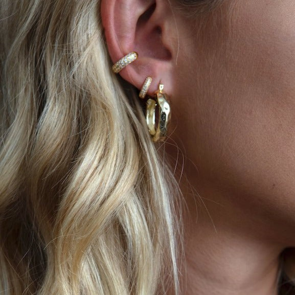 Capri Huggie Earring - Gold - Aaria London