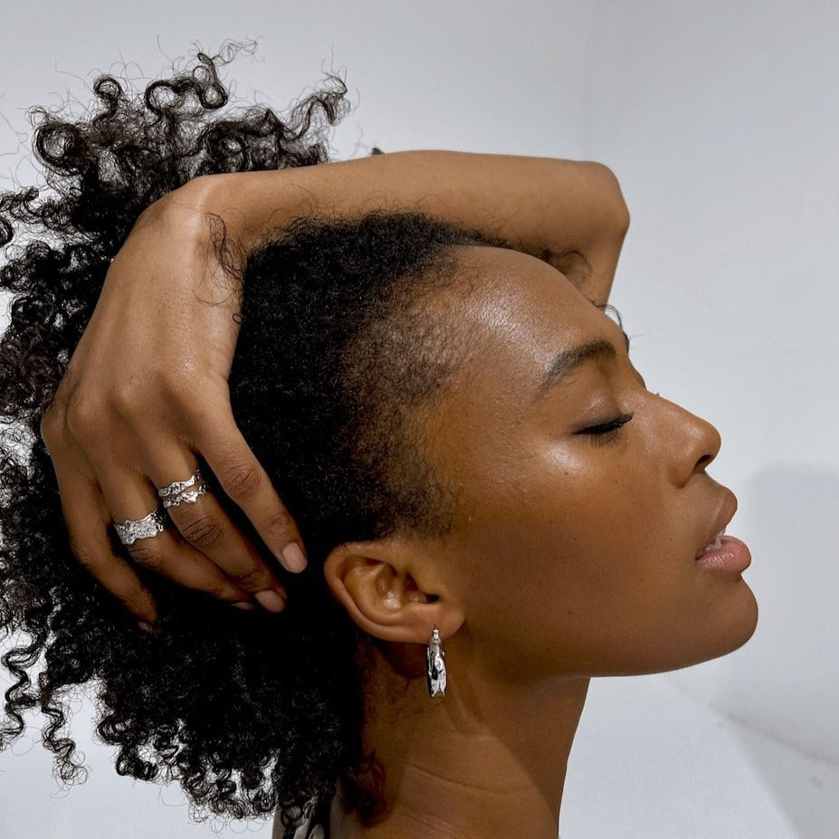 Double Lava Ring - Silver - Aaria London