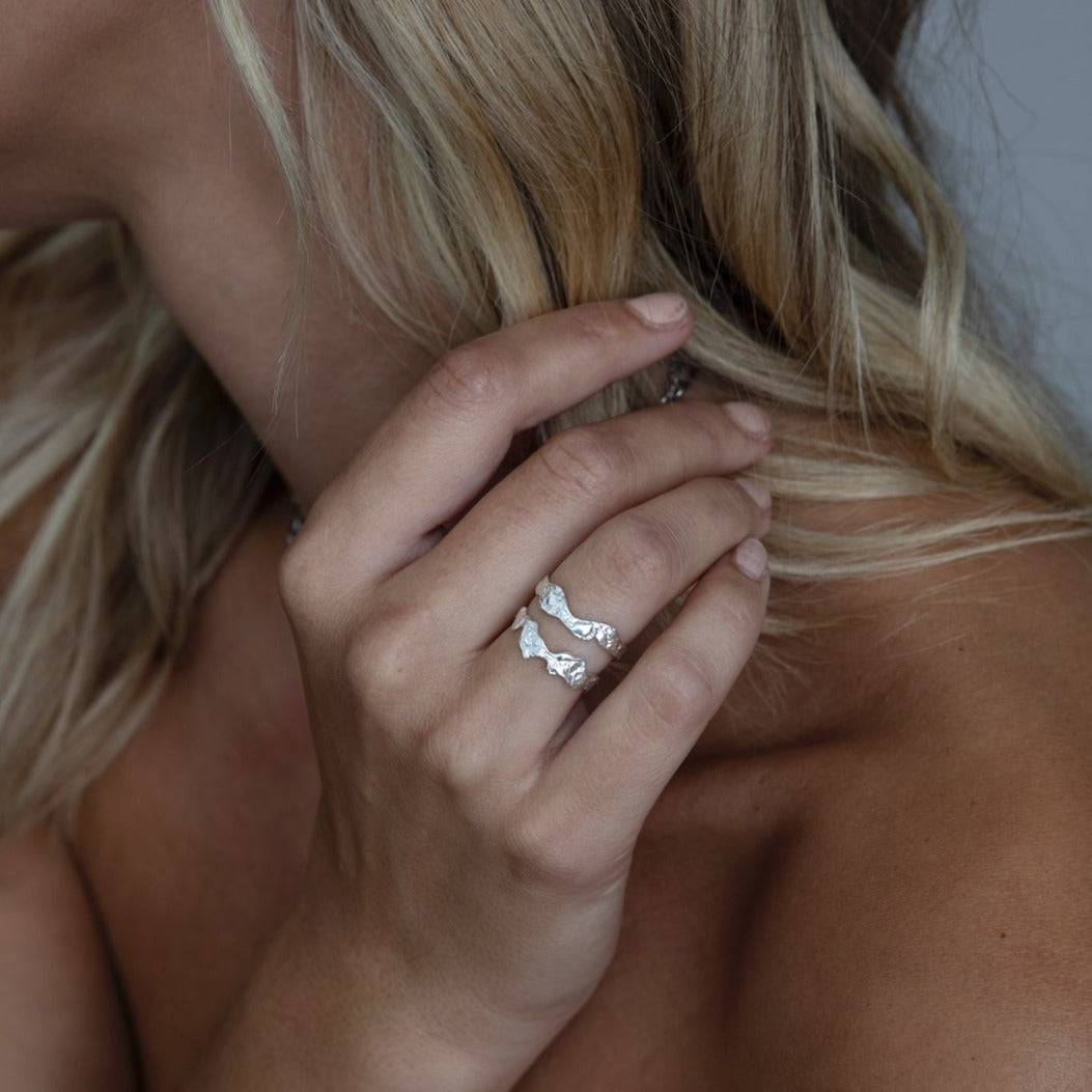Double Lava Ring - Solid Gold - Aaria London