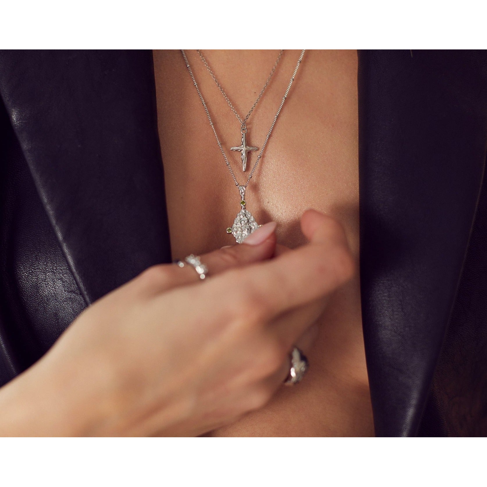 Goddess Selena Necklace - Silver - Aaria London